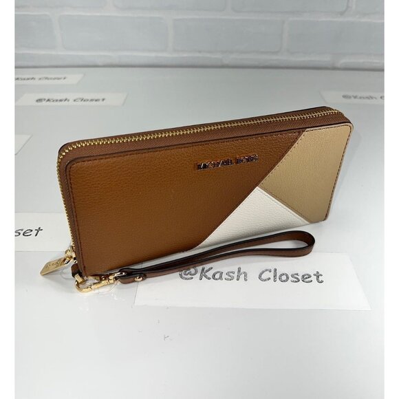Michael Kors wristlet travel continental wristlet large wallet Luggage Multi - Picture 6 of 8